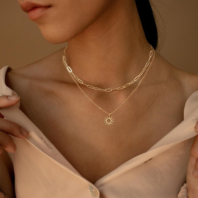 MFRYK Gold/Silver Necklaces Stack For Women,14K Gold/Sterling Silver Plated Simple Layered Choker Necklaces For Women,Stackable Multilayer Pearl Cross Disc Circle Pendant Cuban Herringbone Snake Paperclip Chain Necklaces Set Jewelry Gift for Women - Image 3